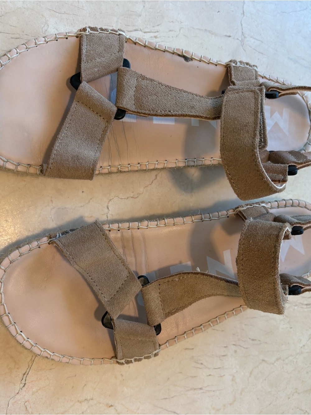 Manebí Women’s Strappy Flat Sandals in Tan Suede